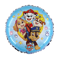 BALON FOLIOWY OKRĄGŁY PSI PATROL 45 CM NIEBIESKI
