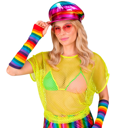 KOSZULKA BLUZKA Z SIATKI ŻÓŁTA