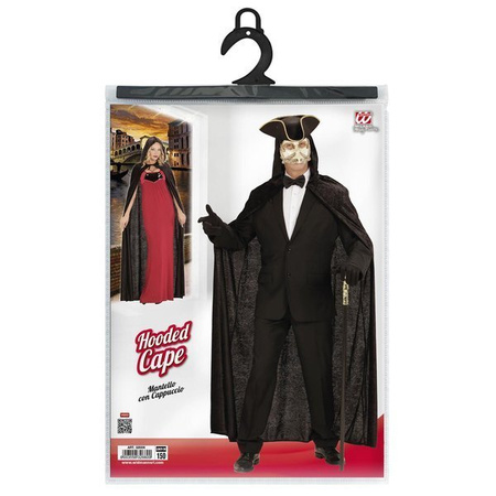 PELERYNA CZARNA Z KAPTUREM