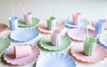 KUBECZKI PLASTIKOWE FALBANKA 220 ML ZIELONY 4 SZT