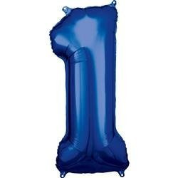 BALON FOLIOWY CYFRA 1 NIEBIESKI 86 CM
