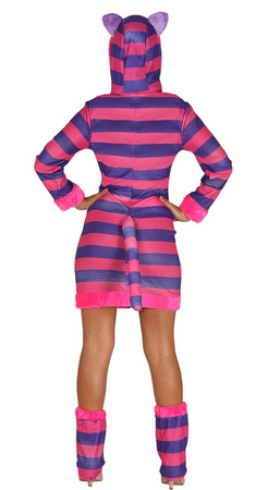 STRÓJ KOTA W FIOLETOWO-RÓŻOWE PASKI