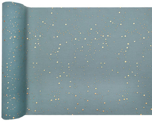 BIEŻNIK ZIELONY Z ZŁOTYMI OCZKAMI EUKALIPTUS 27 X 300 CM