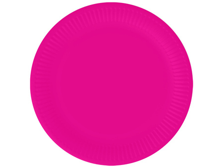 TALERZYKI PAPIEROWE FUKSJA 18 CM 6 SZT.