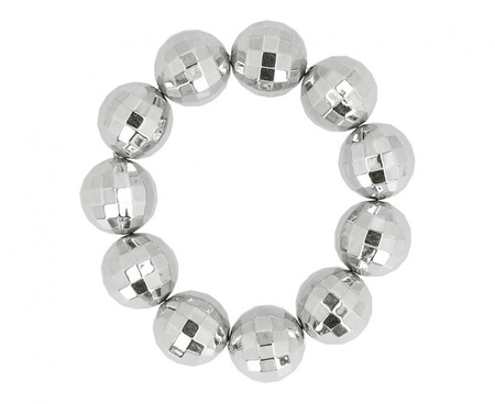 Bransoletka kule dyskotekowe srebrne disco 