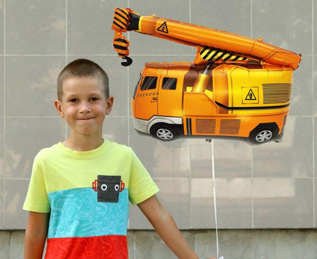 BALON FOLIOWY CIĘŻARÓWKA Z DŻWIGIEM 65 X 45 CM