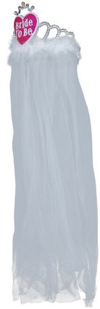 WELON ŚLUBNY Z DIADEMEM W KSZTAŁCIE SERCA