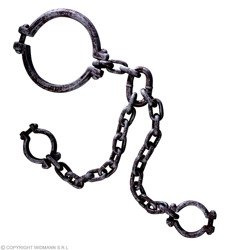 KAJDANY WIĘŹNIA Z OBROŻĄ