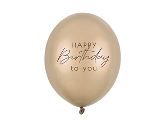 BALONY LATEKSOWE HAPPY BIRTHDAY METALICZNY ZŁOTY 30 CM 6 SZT