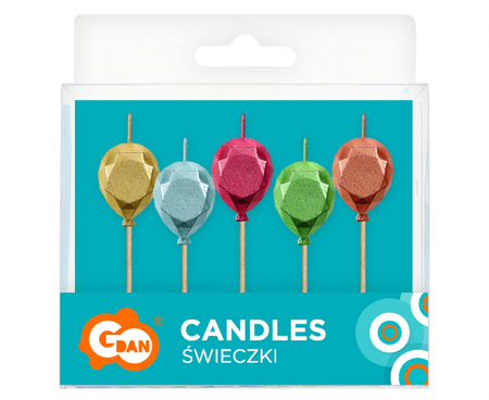 ŚWIECZKI PIKERY BALONIKI 5 SZT