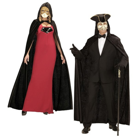 PELERYNA CZARNA Z KAPTUREM