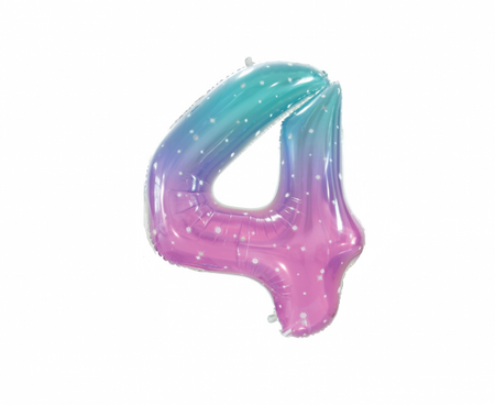 BALON FOLIOWY CYFRA 4 KOSMOS 78 CM