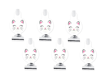 GWIZDKI TRĄBKI URODZINOWE KOTEK 6 SZT