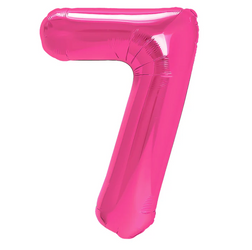 BALON FOLIOWY CYFRA 7 CIEMNORÓŻOWY 100 CM