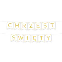 BANNER CHRZEST ŚWIĘTY ZŁOTY 160CM