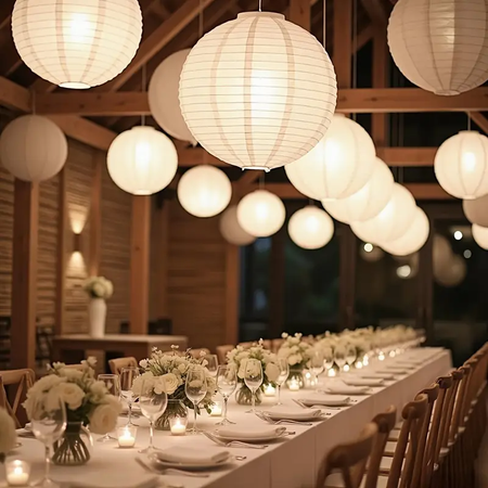 ZESTAW 4 LAMPIONÓW PAPIEROWYCH 20 CM, 25 CM, 35 CM, 45 CM