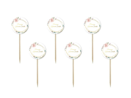 PIKERY TOPPERY PIERWSZA KOMUNIA RÓŻOWE RÓŻE