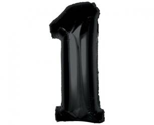 BALON FOLIOWY CYFRA 1 CZARNA 92 CM