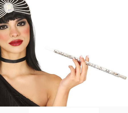 FIFKA CYGARETKA CEKINOWA SREBRNA 30 CM