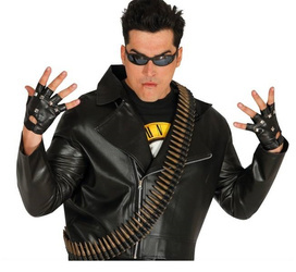 CZARNE RĘKAWICZKI Z ĆWIEKAMI