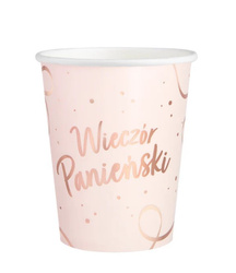 KUBECZKI WIECZÓR PANIEŃSKI RÓŻOWE ZŁOTO 6 SZT 220 ML