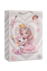 TORBA PREZENTOWA KSIĘŻNICZKA Z JEDNOROŻCEM 40 X 31 X 12 CM