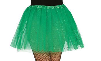 SPÓDNICZKA ZIELONA Z DROBINKAMI TIULOWA 40 CM