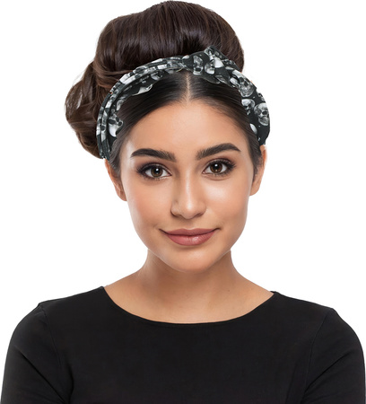 OPASKA NA GŁOWĘ CZASZKI CZARNA HALLOWEEN