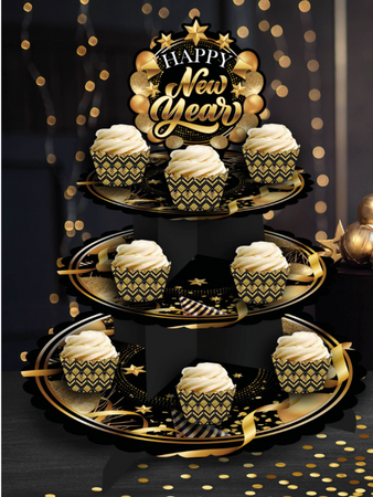 3 PIĘTROWA PATERA 40X30 CM HAPPY NEW YEAR