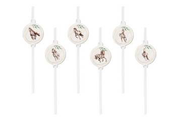 SŁOMKI PROSTE URODZINOWE KONIKI 6 SZT