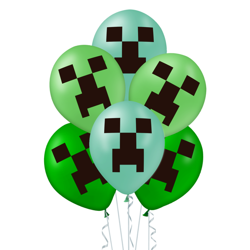 BALONY MINECRAFT ZIELONY 12 SZTUK