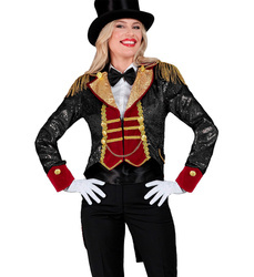 FRAK CYRKOWCA CEKINOWY CZARNY DAMSKI