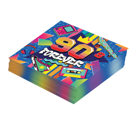 SERWETKI PAPIEROWE LATA 90 33 CM 12 SZT.