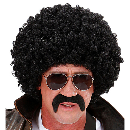 PERUKA AGENT CZARNA + OKULARY