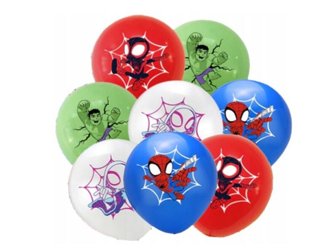 BALONY SPIDERMAN I PRZYJACIELE 8 SZT.