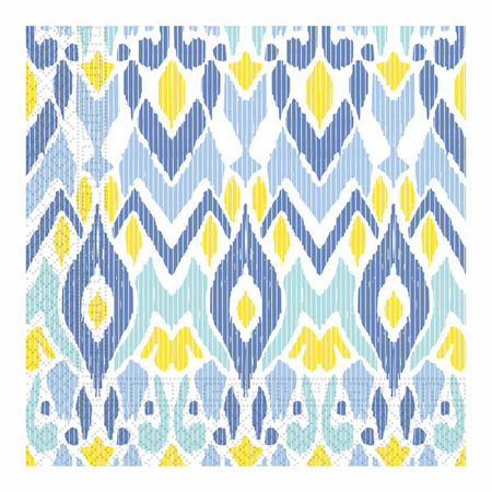 ZESTAW WZÓR ETNICZNY TALERZYKI+KUBECZKI+SERWETKI