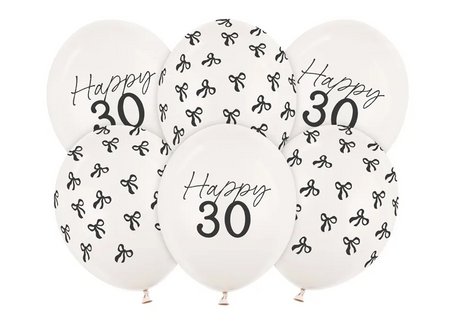 BALONY LATEKSOWE GLAMOUR 30 HAPPY BIRTHDAY 30 CM 6 SZT