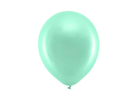 BALONY RAINBOW 23 CM METALIZOWANE MIĘTOWE 100 SZT
