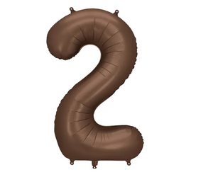 BALON FOLIOWY CYFRA 2 86CM MOCCA