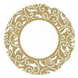 TALERZYKI 23cm, ORNAMENT ZŁOTY 8 szt.