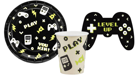 ZESTAW GAMER GRACZ TALERZYKI+KUBECZKI+SERWETKI