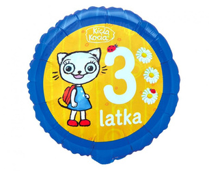 BALON FOLIOWY KICIA KOCIA 3 LATKA 18 CALI 46 CM
