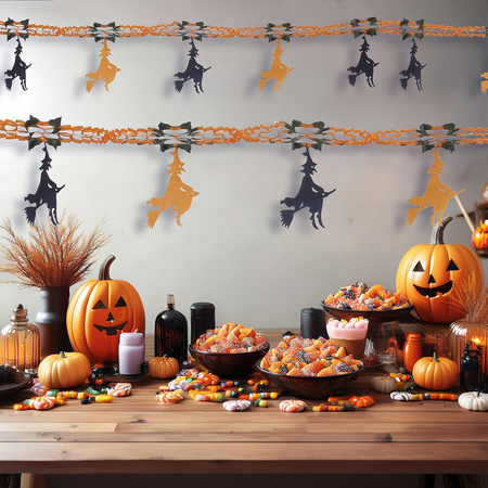 GIRLANDA HALLOWEENOWA CZAROWNICE 33 X 200 CM
