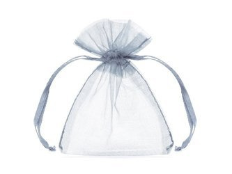 WORECZKI Z ORGANZY SREBRNY 10CM 10SZT