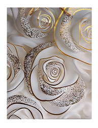 TORBA PREZENTOWA SZARO-ZŁOTA RÓŻE 26X32X10 CM