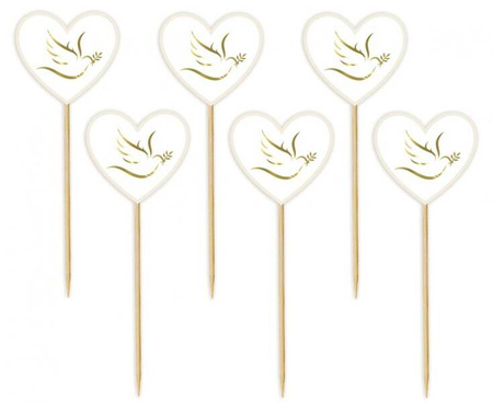 PIKERY TOPPERY KOMUNIJNE GOŁĄB 6 SZT