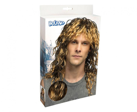 PERUKA KRĘCONE BRĄZOWE LOKI ROCKMAN