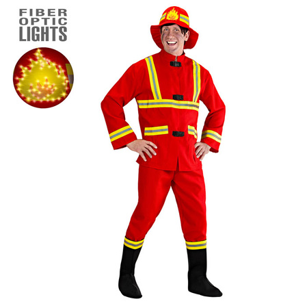 "FIREMAN" (coat, pants, boot covers, light-up helmet)