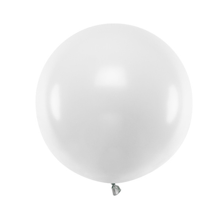 BALON LATEKSOWY PASTEL 60 CM  1 SZT OKRĄGŁY PASTEL PURE WHITE