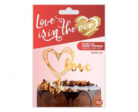 DEKORACJA AKRYLOWA NA TORT LOVE 13 CM